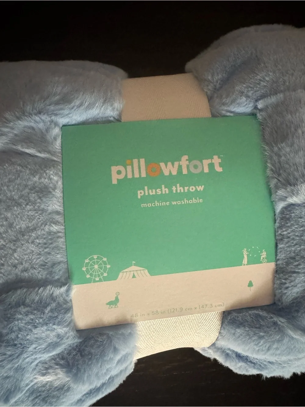 New! Wave Plush Light Blue Throw Blanket from Pillowfort